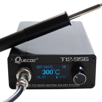 China Metal QUICKO T12-956 OLED Digital Soldering Station Electronic Soldering Iron T12 Soldering Iron Tip with T12-P9 Handle EU Plug for sale