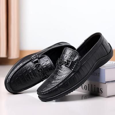 China Fashion Trend Good Quality Classic Stylish Shoes Luxury Genuine Leather Crocodile Embossed Style Formal Men's Loafers Loafers for sale