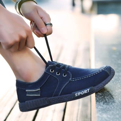 China Fashion Trend High Quality Breathable Blue Wear Resistant Men's Casual Canvas Shoes for sale