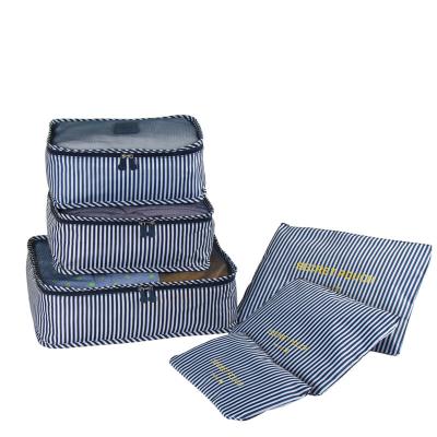 China Durable Travel Packaging Cube Storage Mesh Pouch Colorful Cosmetic Bag 6pcs/set Travel Apparel Organizer Bag Set 6PCS for Travel for sale