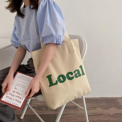 China 2021 Eco - Friendly New Korean Cotton Canvas Shoulder Bag With Printing Logo for sale