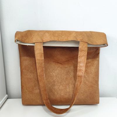 China Custom Goods Waterproof Reusable Brown Tote Paper Beach Tyvek Washable Shopping Bag Eco-friendly for sale