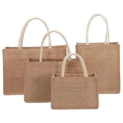 China High Quality Eco-friendly Reusable Jute Tote Gift Favors Bag With Empty Handles for sale