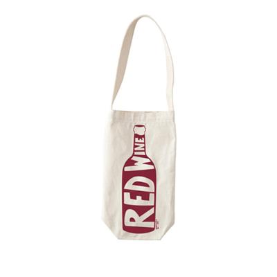 China Eco-Friendly Natural Color Recycled Cotton With Your Logo Gift Canvas Wine Bag For Single Bottle for sale