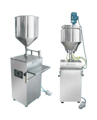 China GS-2 Manual Cosmetic Food Gel Cream Lotion Juicy Pneumatic Heating and Mixing Filling Machine for sale