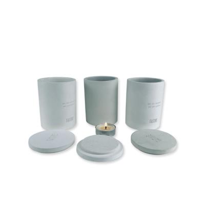 China Home Decor Eco-friendly Water Proof Natural Concrete Jar Cement Holder Container Candle for sale