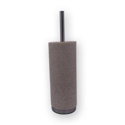 China Eco-friendly Bathroom Accessories Stone Factory Concrete Bathroom Toilet Brush Holder for sale