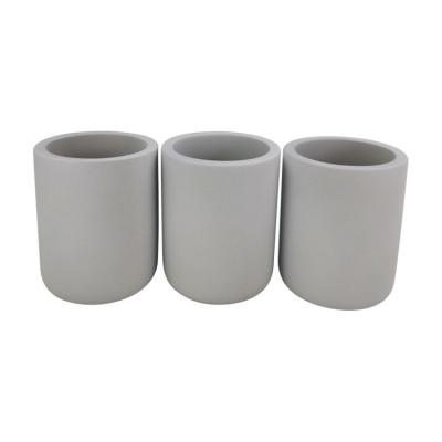 China Environmental Friendly And Sustainable Modern Matte Custom Cylinder Gray Cement Candle Jar Concrete Storage Container for sale