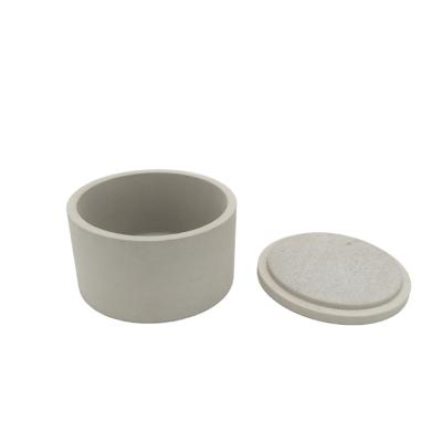 China Newly Designed High Temperature Resistant Cement Round Jewelry Tray With Lid Concrete Gift Tray Custom for sale