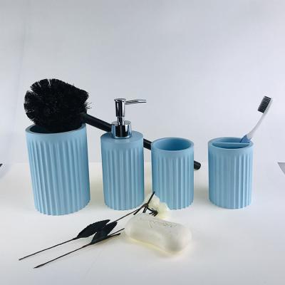 China 2019 Hot Sale High Quality Luxury Hotel Home Black / Blue Viable Cement Bathroom Accessories Sets for sale