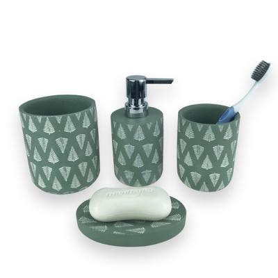 China Eco-friendly Bathroom Accessories OEM Five Star Green Polyresin Hotel Bathroom Supplies for sale