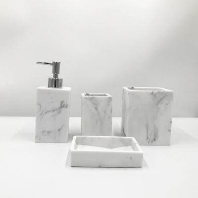 China Wholesale Marble Amenities Rack Set Hotel Sustainable Balfour Bathroom Sets Accessory Sets for sale