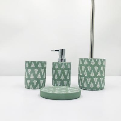 China OEM Sustainable New Modern Natural Concrete Cement Bathroom Accessory Set for sale