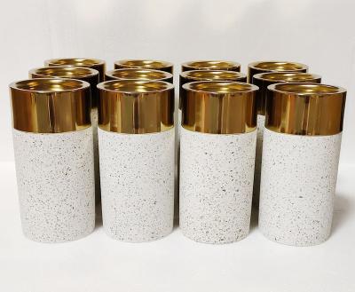 China ECO-frendly Candle Holder Cylinder Terrazzo Candle Holders Home Decoration for sale