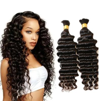 China Wholesale Curly Deep Curly Hair Extension Bulk Hair For Braiding No Weft And Raw Virgin Afro Kinky Curly Loose Hair Extension for sale