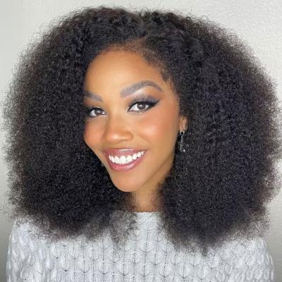 China Brazilian Straight Curly Curly Lace Front Wig Afro 13x4 T Curl Hair for sale