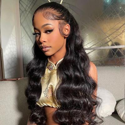 China Body Wave 13*6 Wave Swiss Water Brown Accent Black Body Wig Lace Front for sale