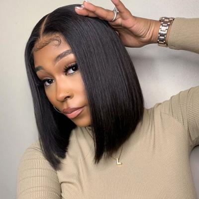 China Lace Front Wigs Dangle Bob Human Hair Lace Front Wigs 13x4 Gs 180 Density Brazilian Air Wave for sale