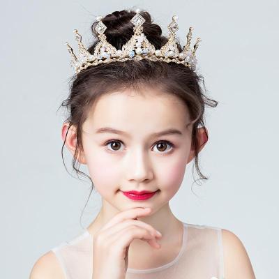 China Crown hair band children's birthday holiday catwalk exhibition deserve to act the role of crown princess dress, bridesmaid dress hair circle hair head for sale