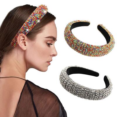 China Sporty hot acrylic diamond style hair circle main circle Europe and the United States shows women with drill bride pearl headdress for sale