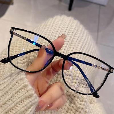 China Hot Blu-ray gold edge T90 Han style hot edition personality against the glass blue frame without makeup fashionistas flat glasses for sale