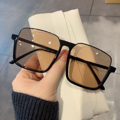 China PC 2022 fashion frame sunglasses metal sunglass joker han big edition a living pledges to fit glasses. She is light brown for sale