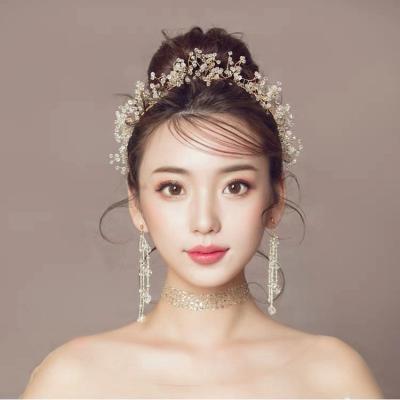 China Hair accessories dress acces bride hair accessories wholesale wedding dress ribbon handmade crystal beaded hair accessories, wedding party for sale