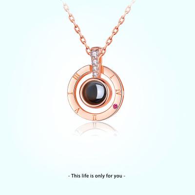 China Romantic Hot Hundred Kinds Of Voices Sell I Love You Like Pure Silver Stone Necklace Memory Projection Hot Cakes S925 Female Love Joke for sale