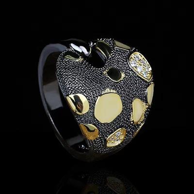 China FASHIONABLE HOT popular black black ring Europe and the United States sell like hot cakes ring personality gifts female exaggerated gifts for sale