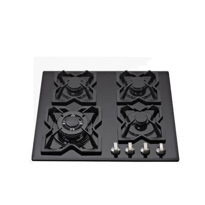 China Durable household kitchen hob burner built in temper glass gas cooktops 4 burner for sale