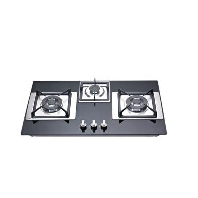 China Household Tempered Glass 60cm Gas Cooker Built-in Gas Stove Gas Hob 3 Burners for sale