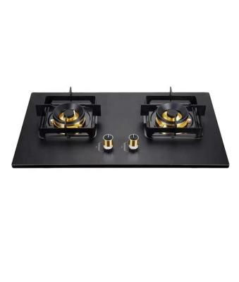 China Large Household Power Flame Tempered Glass 2 Burner Gas Hob /Gas Stove for sale