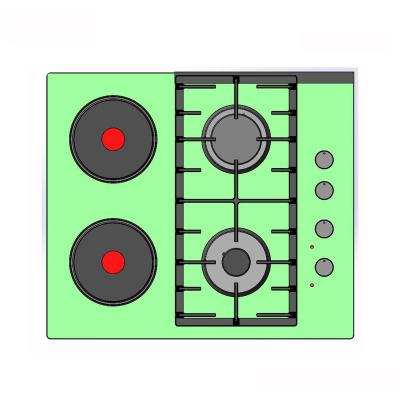 China High Quality Household Cooking Appliances Gas Cooker Two Stove 4 Burners Two Electric Gas Burners for sale