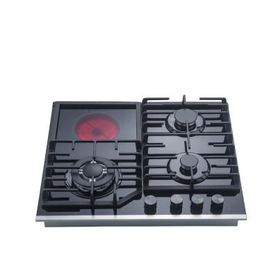 China Factory Price Commercial Gas Electric Hob 4 Ceramic Burners Temper Glass Infrared Cooker for sale