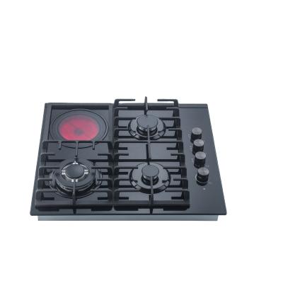 China Good Quality Commercial Glass Temper 4 Burners Built In Electric Gas Hob Stove for sale