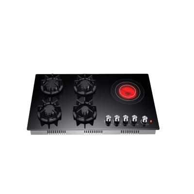 China Commercial popular kitchen gas hob cooktops built in gas+electric infrared ceramic hob for sale