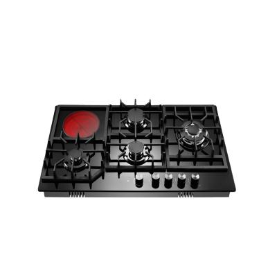 China Hob 5 Burners Commercial Gas Kitchen Household Gas-Electric Infrared Ceramic Cooktops for sale