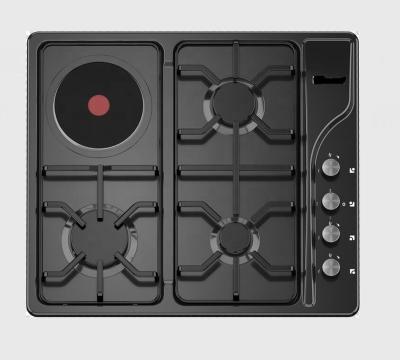 China Household Black Enamel Inox Iron Cast Pan Rack 5 Burners Gas / Electric Ceramic Hob For Kitchen Baking for sale