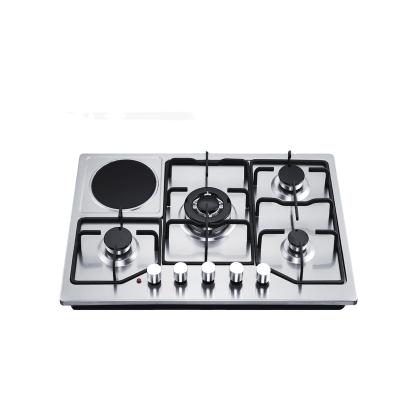 China Commercial Grade Kitchen Stove Stainless Steel 5 Burners Gas-Electric Infrared Ceramic Cooktops for sale