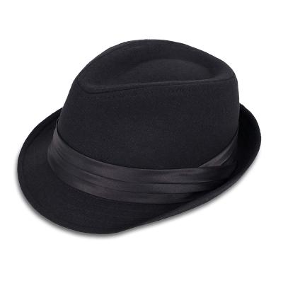 China Plush Fedora for Manhattan Classic Unisex Womens Mens Womens Structured Bandit Trilby Fedora Hat for sale