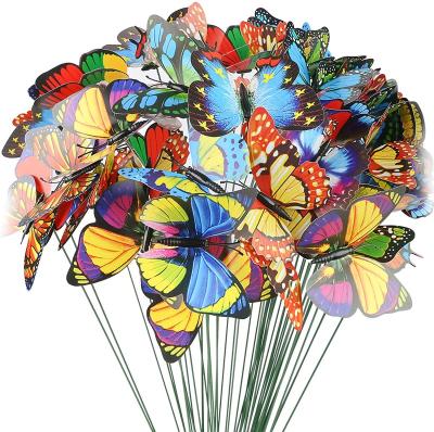 China Europe Butterfly Stakes, 50pcs Garden Butterfly Ornaments, Waterproof Butterfly Decorations Indoor/Outdoor Yard, Patio for sale