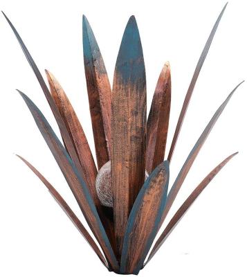 China Rustic tequila sculpture from Europe, DIY hand painted metal decor, garden yard lawn ornaments, for ballless stakes for sale