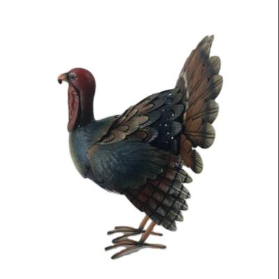 China Europe Fanta 16 Inch Metal Craft Turkey Classic Outdoor Home Decor Animal Sculpture Statue for sale