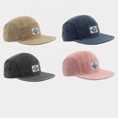 China Wholesale 5 Panel Vintage Canvas COMMON Campers Covers Patch Label Custom Embroidery Logo Outdoor Sports Travel Hats For Sun Protection for sale