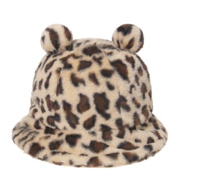 China HOT Cute Fancy Design Winter Faux Fur Bucket Hat With Print Animal Design Fluffy Outdoor Hats With Safari Animal Ears Cute for sale