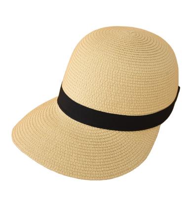 China Elegant Style Beach Brim Beach Sun Visor Hat Women Solid Color Simple Wide Classic Adjustable Design UV40 Sun Proof Outdoor Beach Hat Women for sale