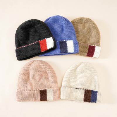 China COMMON Warm Winter Knitted Beanie Hat Cap Winter and Autumn Knitting Beanie Hat Custom Logo Daily Beanie Winter hats for sale