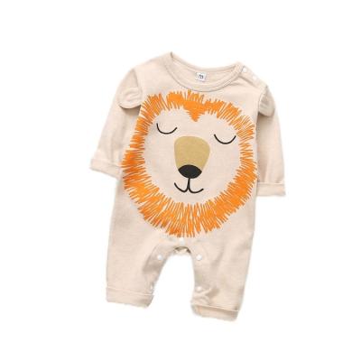 China Long Sleeve Cartoon Cotton Romper Anti-pilling Baby Ruffle Jumpsuit And Organic Baby Romper 100% Organic Cotton for sale