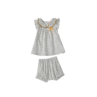 China New Breathable Girls Short Sleeve Shorts Baby Cotton Printing Two Piece Set Baby Clothes for sale