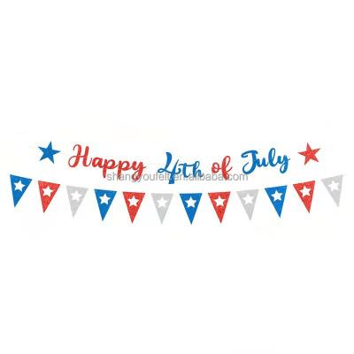 China Lasting Happy 4th of July Flag Banner USA Theme Party Independence Day Decoration for sale